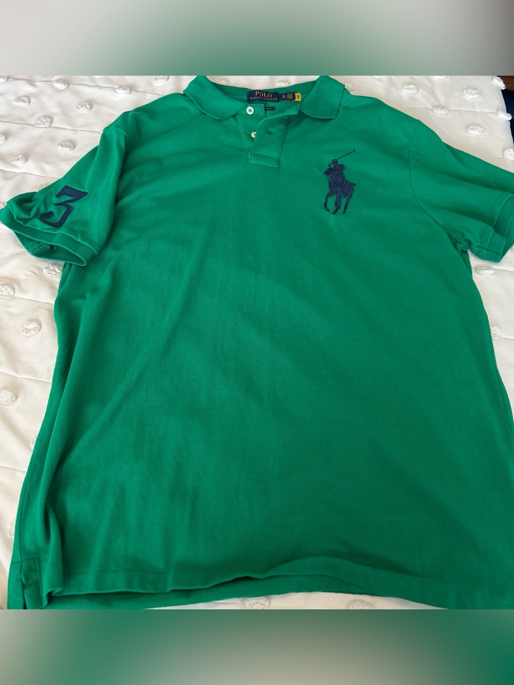 Polo Ralph Lauren Men’s Emerald Green Polo with Navy Logo